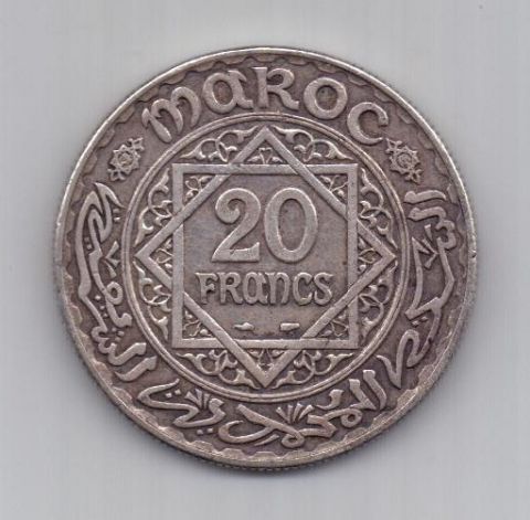 20 франков 1352 г. XF. Марокко