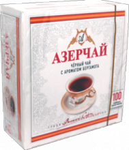 Азерчай черный бергамот 100 пакетиков  Азербайджан