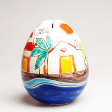 Шкатулка-яйцо Ceramiche de Simone или копилка керамическая - h 20 см UO705CFK_1 (Италия)