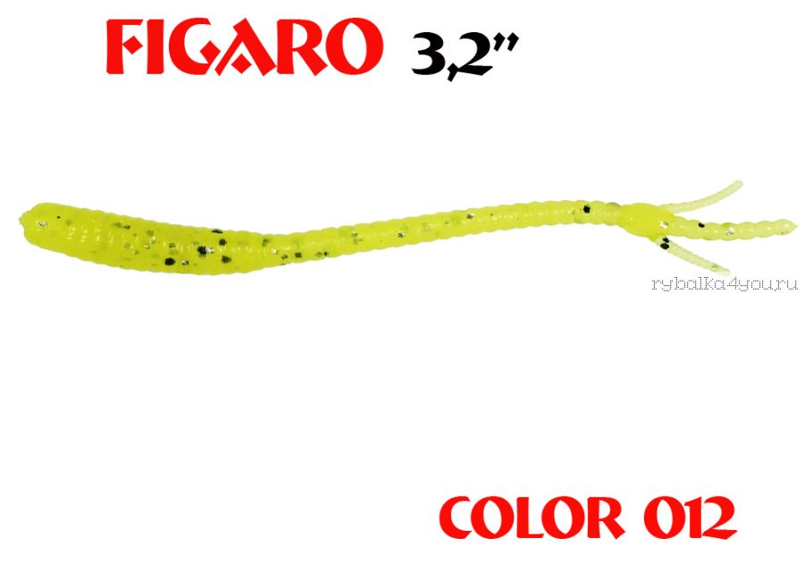 Мягкая приманка Aiko  Figaro 3.2" 80мм / запах рыбы / цвет - 012  (упаковка 8шт)