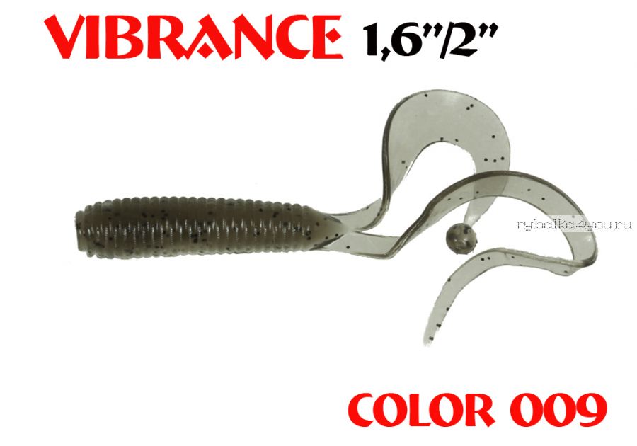 Твистеры Aiko  Vibrance  1.6" 40 мм / 0,56 гр / запах рыбы / цвет - 009 (упаковка 12 шт)