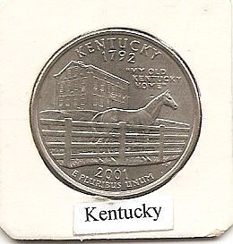 Штат Кентукки 25 центов США 2001