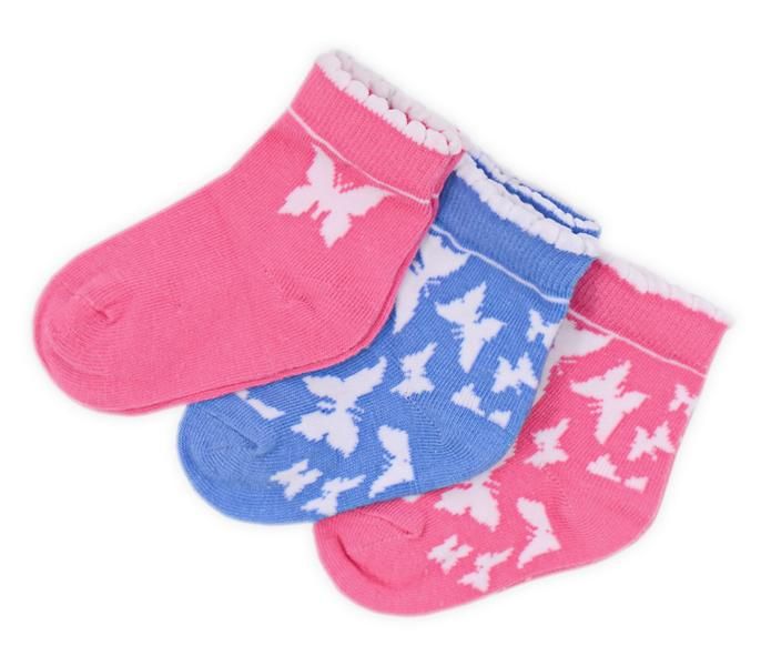 Носки детские розовые и голубые Бабочки