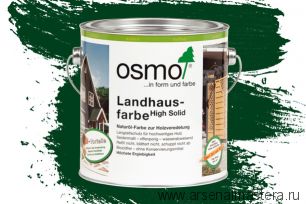 OSMO ДЕШЕВЛЕ! Непрозрачная краска для наружных работ Osmo Landhausfarbe 2404 темно-зеленая 2,5 л Osmo-2404-2.5 11400004