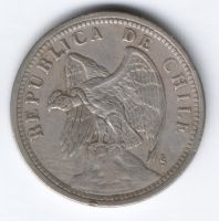 1 песо 1933 г. Чили