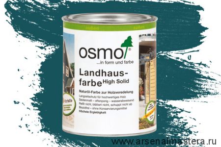 Непрозрачная краска для наружных работ Osmo 2501 морская волна 0,75 л Landhausfarbe Osmo-2501-0.75 11400005