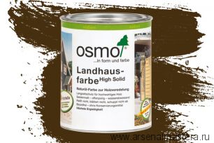 Непрозрачная краска для наружных работ Osmo Landhausfarbe 2606 коричневая 0,75 л