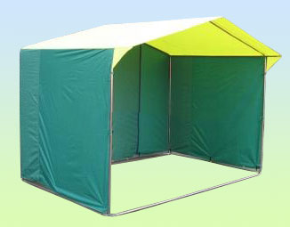 Палатка торговая 3х2, разборная «Домик», желто-зеленая (Россия)
