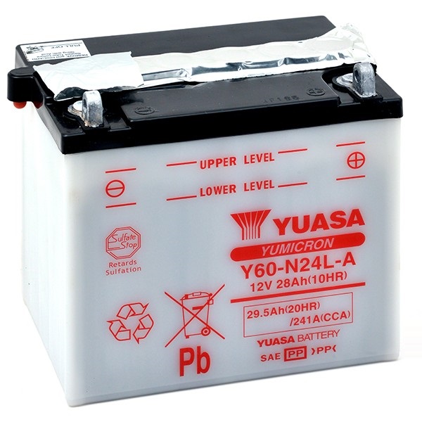 Мото аккумулятор АКБ YUASA (Юаса) Y60-N24-A 28Ач о.п.