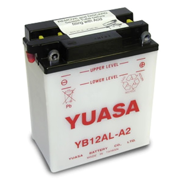 Мото аккумулятор АКБ YUASA (Юаса) YB12AL-A2 с электролитом 12Ач о.п.