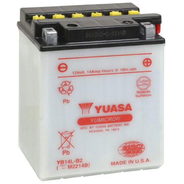 Мото аккумулятор АКБ YUASA (Юаса) YB14-B2 14Ач п.п.