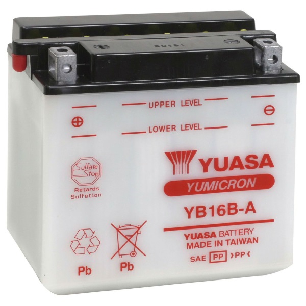 Мото аккумулятор АКБ YUASA (Юаса) YB16B-A 16Ач п.п.