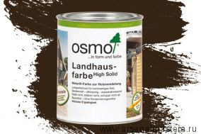 OSMO Скидка до 29% ! Непрозрачная краска для наружных работ Osmo Landhausfarbe 2607 темно-коричневая 0,75 л