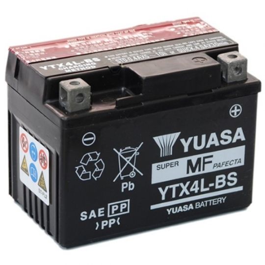 Мото аккумулятор АКБ YUASA (Юаса) YTX4L-BS 3Ач о.п.