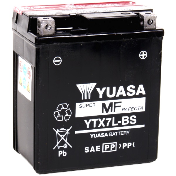 Мото аккумулятор АКБ YUASA (Юаса) YTX7L-BS 6Ач о.п.