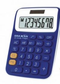 Калькулятор настольный "Eraxan", 8 разрядов, цв. бело-синий (арт. EX-100-8BL)