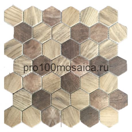 Timber Natural. Мозаика СОТЫ, серия PORCELAIN,  размер, мм: 325*280*8 (ORRO Mosaic)