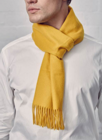 однотонный кашемировый шарф (100% драгоценный кашемир), Солнечный  цвет, высокая плотность 7