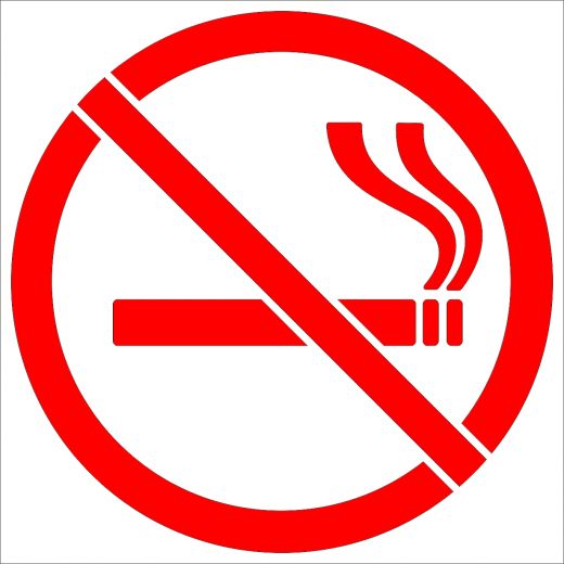 Трафарет знака "Не курить/No smoking" (P 01)