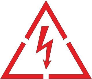 Трафарет знака "Опасность поражения электрическим током"