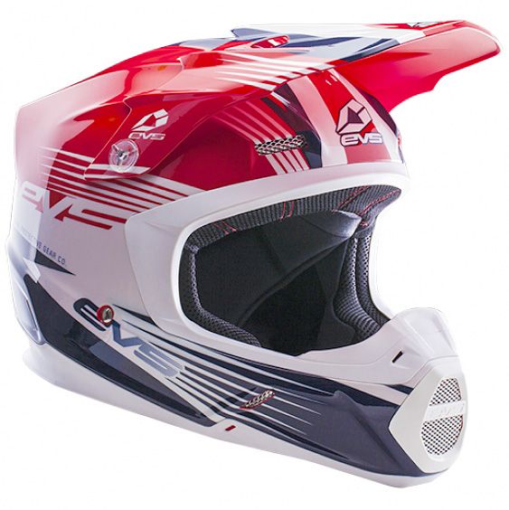 EVS - T5 Works шлем, красно-бело-синий