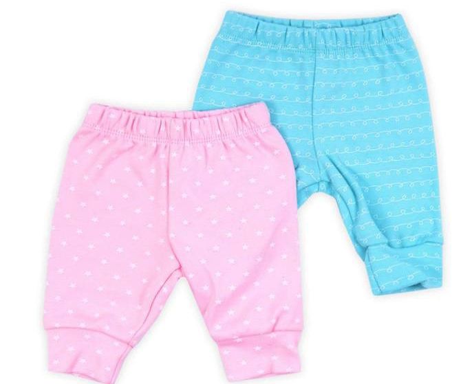 Розово-мятный комплект брюк для девочки (в комплекте)