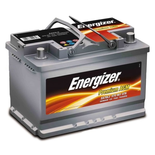 Автомобильный аккумулятор АКБ Energizer (Энерджайзер) PREMIUM AGM EA70L3 570 901 076 70Ач о.п.
