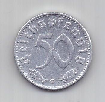 50 пфеннигов 1942 г. редкий. G. Германия