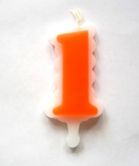 Свеча цифра 1 (оранжевая)