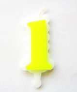 Свеча цифра 1 (желтая )