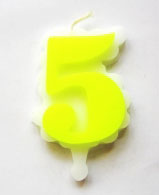 Свеча цифра 5 (желтая)