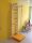 Красивая и качественная шведская стенка Дск Грейс с базовым набором навески, гимнастическим матом в комплекте и турником, меняющим высоту. Бело-желтый вариант