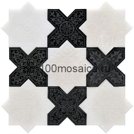 PNT (WHITE-BLACK) Мозаика серия PANTHEON, размер, мм: 203*92*10 (Skalini)