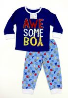 Пижама синяя для мальчика с буквами
