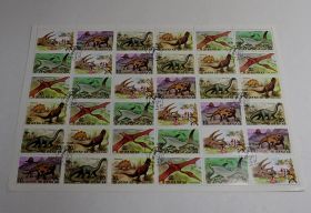 Лист марок КНДР (36 марок) 1991 год. "Динозавры". Гашеный. AU