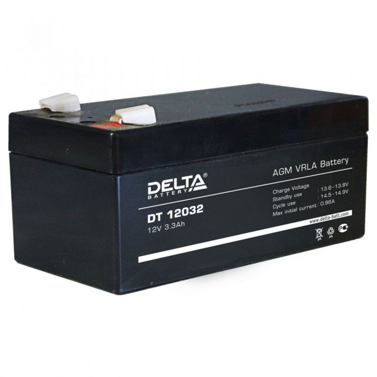 Аккумулятор свинцово-кислотный АКБ DELTA (Дельта) DT 12032 12 Вольт 3.3 Ач