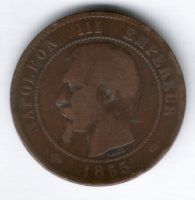 10 сантимов 1855 г. А Франция