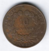 10 сантимов 1895 г. редкий год Франция