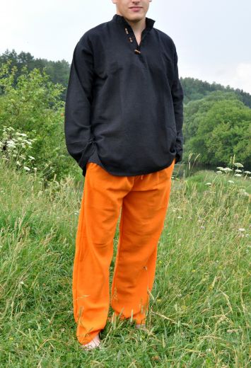 оранжевые мужские штаны из органического хлопка