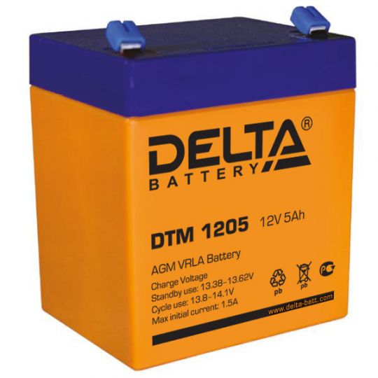 Аккумулятор свинцово-кислотный АКБ DELTA (Дельта) DTM 1205 12 Вольт 5 Ач
