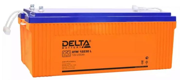 Аккумулятор свинцово-кислотный АКБ DELTA (Дельта) DTM 12230 L 12 Вольт 230 Ач