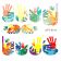 Слайдер-дизайн для ногтей разноцветные отпечатки рук