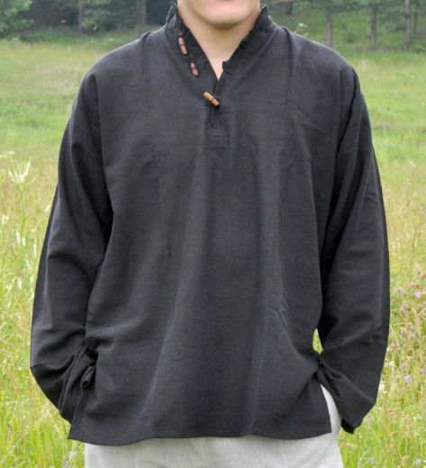 Мужская рубашка из органического хлопка черного цвета, Индия