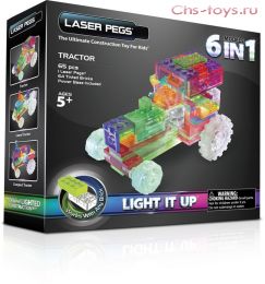 Светодиодный конструктор 6 в 1 Laser Pegs Трактор