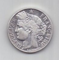 1 франк 1887 г. редкий год. Франция