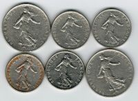 Набор монет Франция 1966-1986 г. 6 шт.