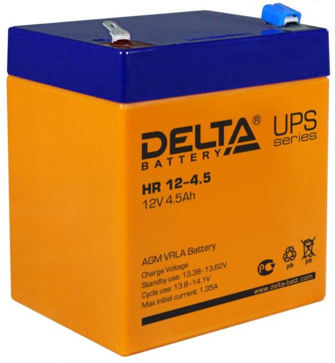 Аккумулятор свинцово-кислотный АКБ DELTA (Дельта) HR 12-4.5 12 Вольт 4.5 Ач