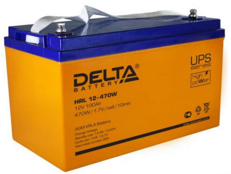 Аккумулятор свинцово-кислотный АКБ DELTA (Дельта) HRL 12-470W 12 Вольт 100Ач