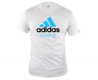 Футболка Adidas Community T-Shirt Boxing бело-синяя, размер S, артикул adiCTB