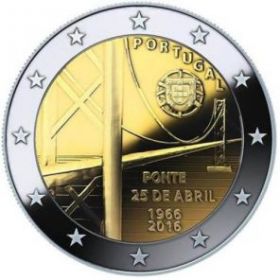 50 лет мосту 25 Апреля 2 евро Португалия 2016